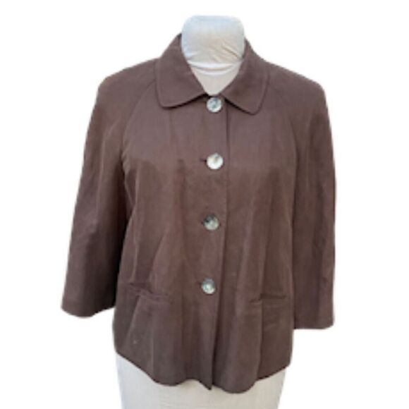 J. Jill Silk Women’s Silk Linen Blend Swing Jacket PM Adjustable Back Tie - Picture 1 of 11